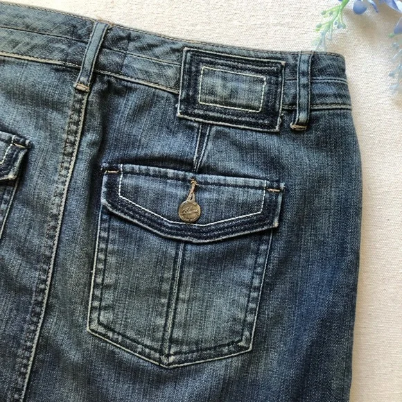 White House Black Market Blanc Denim Skirt - Picture 7 of 10